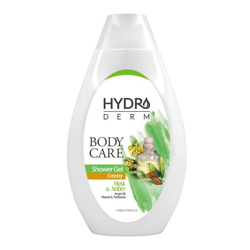 شامپو بدن کرمی هیدرودرم مدل مشک و عنبر انواع‌پوست 500میل