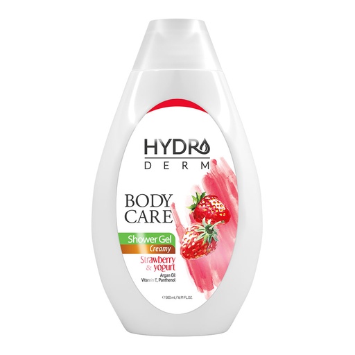 شامپو بدن کرمی هیدرودرم مدل ماست و توت فرنگی انواع‌پوست 500میل