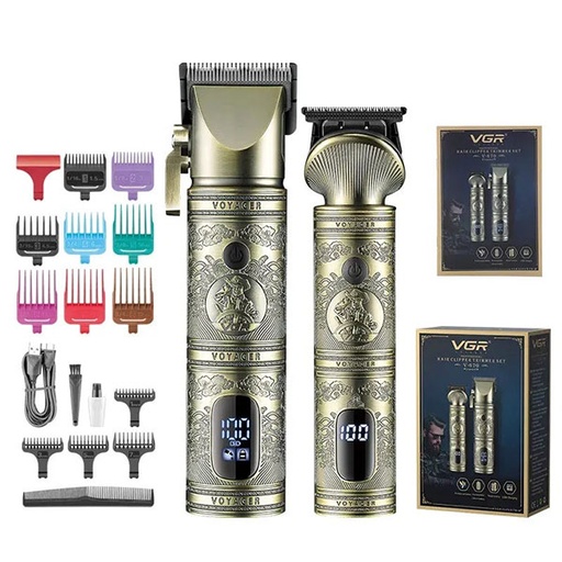 [105180] ماشین اصلاح 2 قلو سر و صورت وی جی ار VGR670 مجموعه 2 عددی