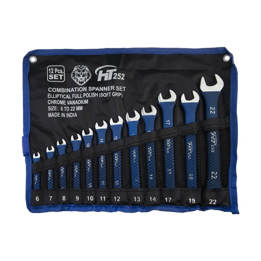 آچار یک سر رینگ یک سر تخت مدل HT252 مجموعه 12 عددی