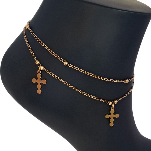 پابند استیل دو ردیفه مدل صلیب کد W-an-29