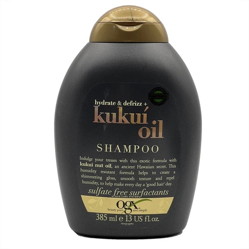 شامپو مو او جی ایکس مدل روغن کوکوی مناسب موهای فر و مجعد حجم 385 میل