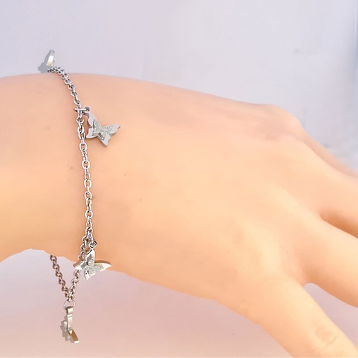 دستبند زنانه آویزدار پروانه کد w-br-98