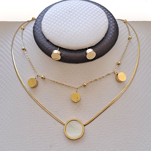 نیم ست دو ردیفه استیل طرح دایره کد w-se-233