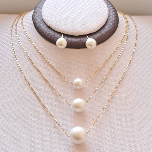 نیم ست زنانه سه ردیفه مدل مرواريد کد w-se-251