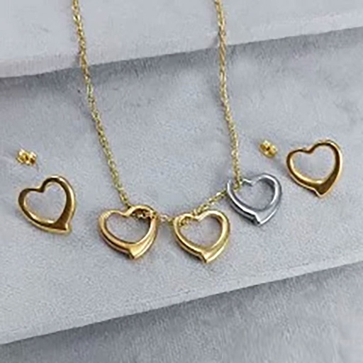 نیم ست زنانه استیل مدل قلب کد w-se-267