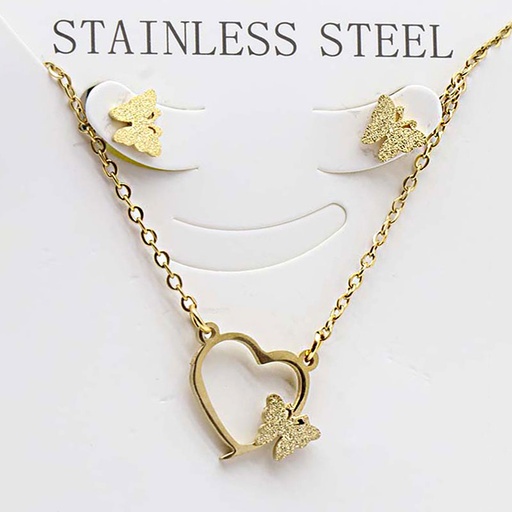 نیم ست زنانه استیل مدل قلب کد w-se-268