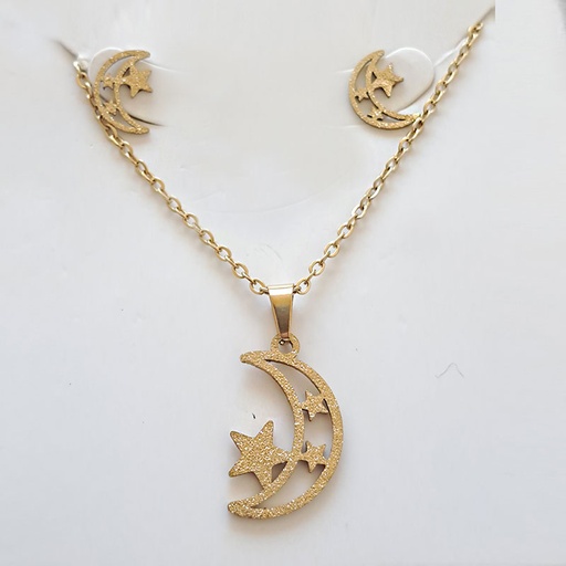 نیم ست استیل مدل ماه و ستاره کد w-se-316