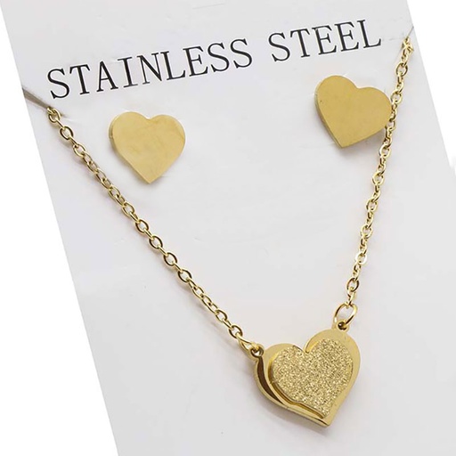 نیم ست استیل مدل قلب کد w-se-321