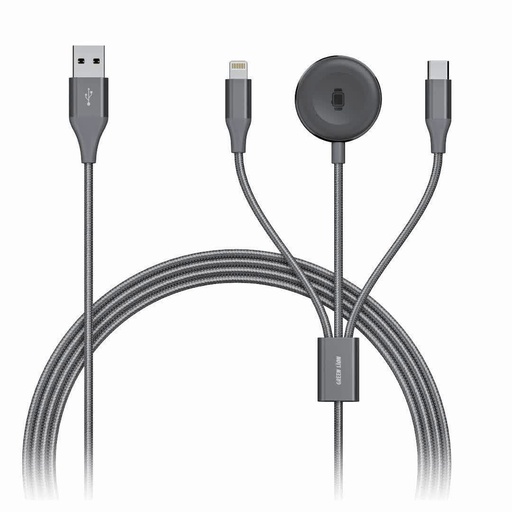 [665046]  کابل شارژ گرین لاین 3 کاره Green 3 in 1 fast charging cable