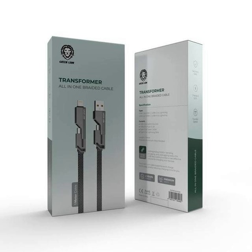 [6650055] کابل گرین لاین تبدیل USB-A به لایتنینگ Green Transformer Braided Cable