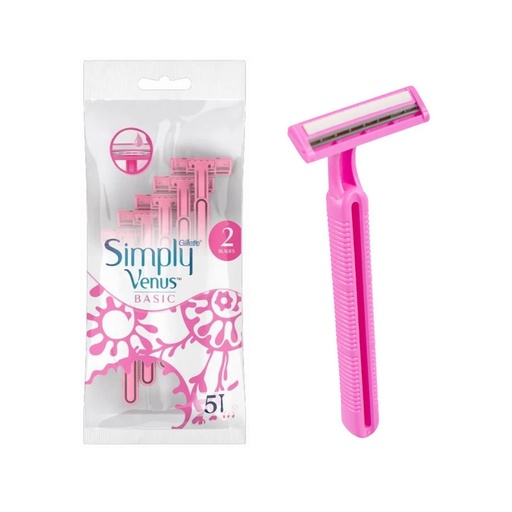 [668375] خودتراش ژیلت مدل Simply Venus Basic بسته 5 عددی