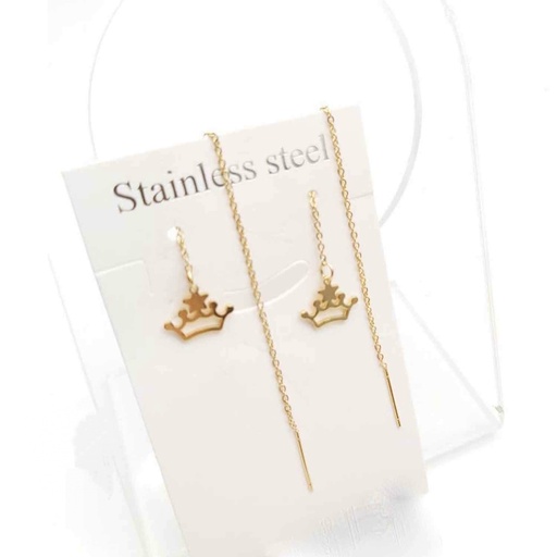 گوشواره بخیه ای مدل تاج کد w-er-069