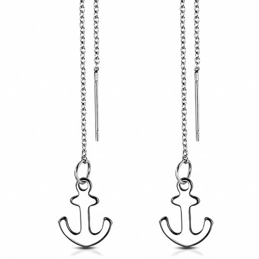 گوشواره زنانه مدل بخیه طرح لنگر کد w-er-061