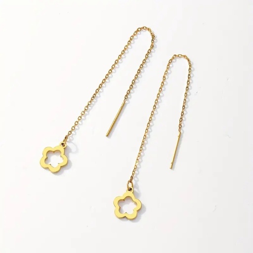 گوشواره بخیه ای مدل ونکلیف کد w-er-043 - نقره ای