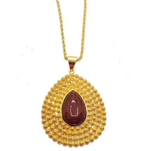 گردنبند نگین عقیق و فیروزه