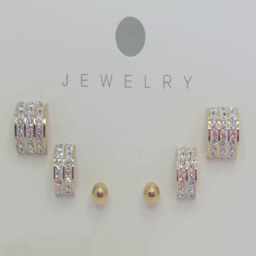 گوشواره پک ۳ تایی میخی استیل کد w-er-016