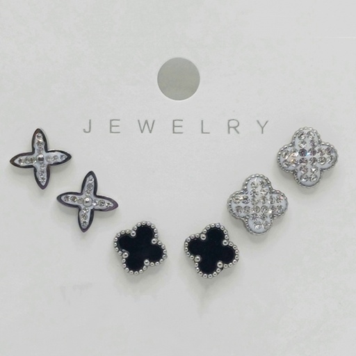 گوشواره پک ۳ تایی میخی استیل کد w-er-013