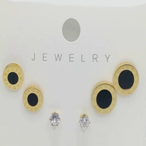 گوشواره پک ۳ تایی میخی استیل کد w-er-010