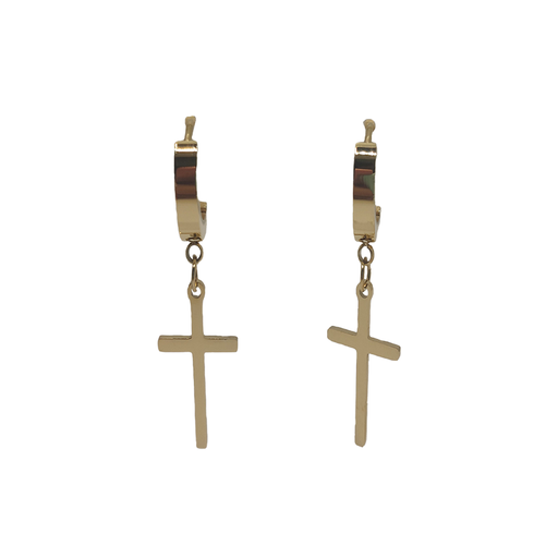 [750019] گوشواره استیل طرح صلیب