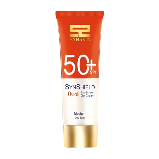 [750023] ژل کرم ضد آفتاب +SPF50 فاقد چربی رنگ متوسط ساین اسکین 50 میل مناسب پوست های چرب