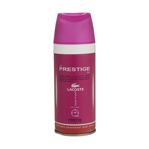 [180009] اسپری خوشبو کننده بدن زنانه پرستیژ مدل Lacoste Touch of Pink حجم 150 میلی لیتر