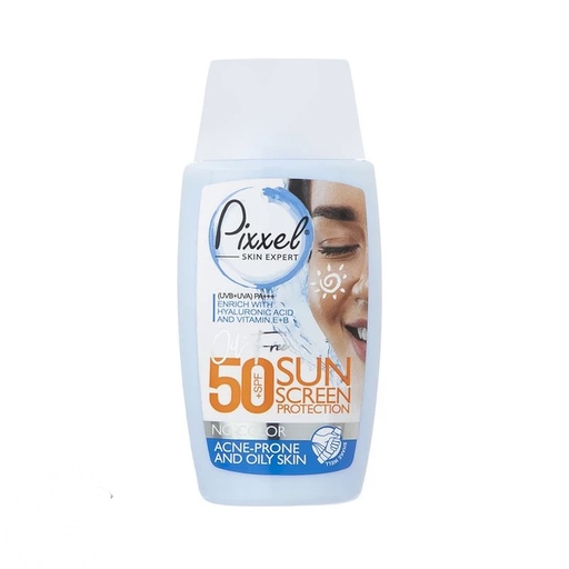 کرم ضدآفتاب بی‌رنگ پیکسل با SPF50 مدل Oily Acne-Prone Skin مناسب پوست‌های چرب حجم 50 میل
