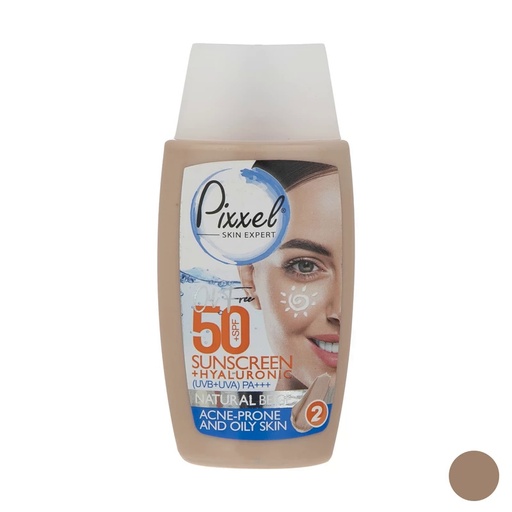 [190370] کرم ضدآفتاب پیکسل، مدل Natural BEIGE مناسب پوست های چرب و آکنه ای حجم 50 میل