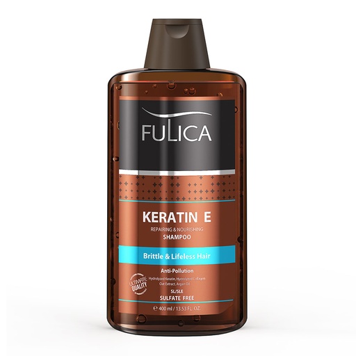 شامپو فولیکا تقویت‌کننده و ترمیم‌کننده‌ مو کراتین E حجم400میل