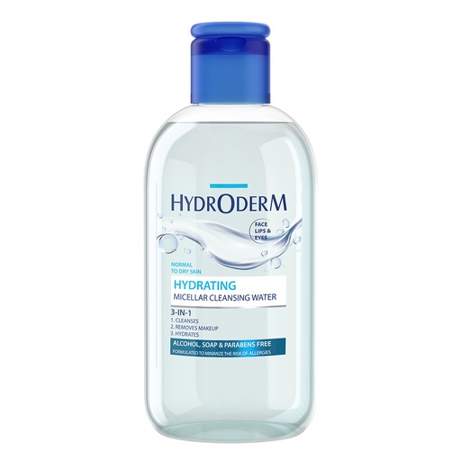 [190731] میسلار واتر هیدرودرم 3 در 1 چشم و لب و صورت Hydrating – پوست‌خشک و کم‌آب 250میل