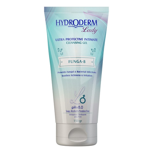 ژل بهداشتی ژنیتال بانوان هیدرودرم مخاط ملتهب‌شده FUNGA-8 وزن150گرم