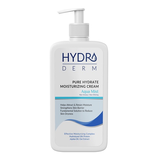 کرم پمپی مرطوب‌کننده و نرم‌کننده دست و صورت Aqua Mist هیدرودرم 500میل