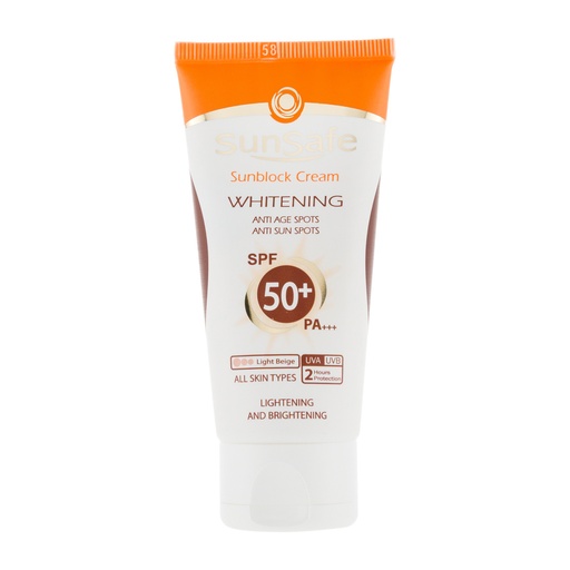 [750090]  کرم ضد آفتاب روشن كننده +SPF50 سان سیف بژ روشن