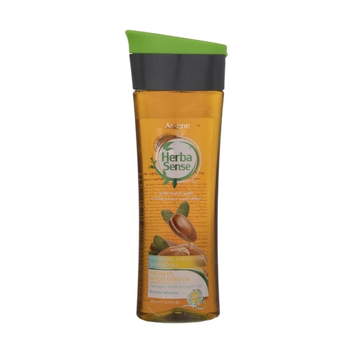 شامپو کراتینه مغذی مو آردن هرباسنس حاوی عصاره روغن‌آرگان و جوانه‌گندم مناسب موهای آسیب‌دیده و شکننده 300میل
