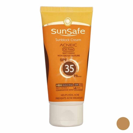 [750094] كرم ضد آفتاب  SPF35 فاقد چربي بژ متوسط سان سيف