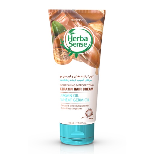 کرم کراتینه مو مغذی و آبرسان آردن هرباسنس مناسب موهای خشک و آسیب‌دیده 100میل