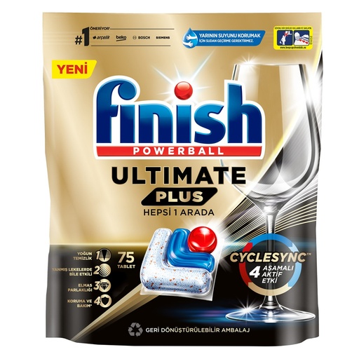 [750107] قرص ماشین ظرفشویی فینیش مدل Ultimate Plus Hepsi 1 Arada بسته 75 عددی