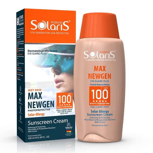 [190890] ضد آفتاب رنگی سولار آلرژی مکس‌نیوژن SPF100 آردن سولاریس پوست‌حساس 100میل-بژطبیعی