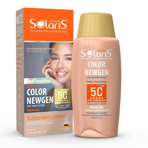 لوسیون ضد آفتاب رنگی آردن سولاریس Color NEWGEN انواع‌پوست 75میل-بژطبیعی