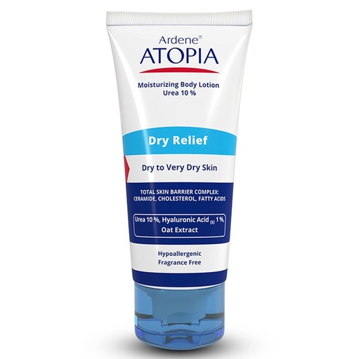 لوسیون مرطوب کننده قوی بدن آردن آتوپیا مدلDry Relief حاوی 10 درصد اوره پوست‌خشک و خیلی‌خشک 200میل
