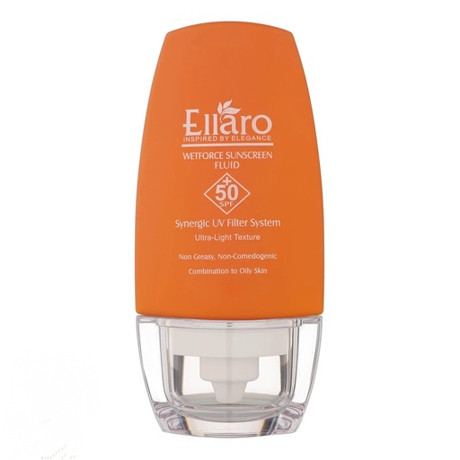 فلوئید ضدآفتاب بی رنگ الارو SPF50 مدل Wetforce پوست حساس حجم 50 میل