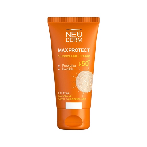 [191163] ضد آفتاب بی‌رنگ SPF50 فاقد چربی مکس پروتکت نئودرم مناسب پوست‌چرب 50میل
