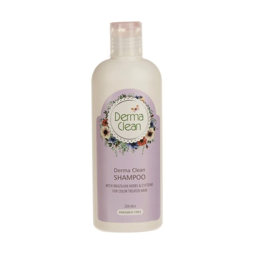 شامپو موهای رنگ شده درماکلین حاوی عصاره گیاهان برزیلی و سیستئین 250میل 