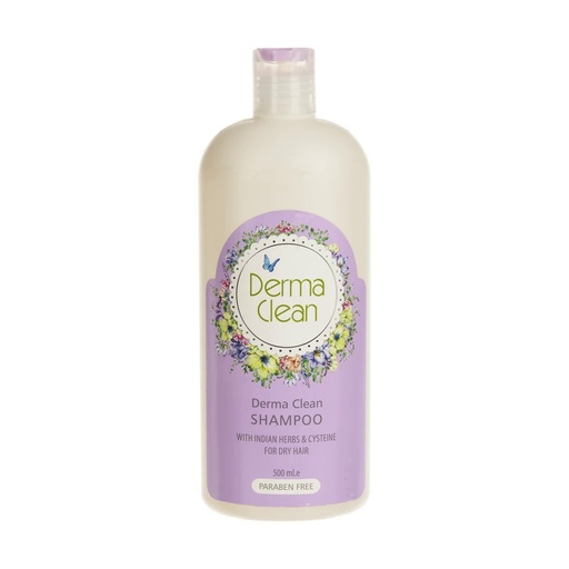 شامپو موهای خشک درماکلین حاوی عصاره گیاهان هندی و سیستئین 500میل 