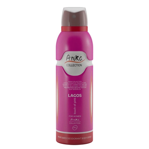 [191263] اسپری خوشبو کننده بدن زنانه آنیکا مدل Lagos touch of pink حجم200میل