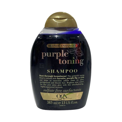 [191276] شامپو ضد زردی او جی ایکس بدون سولفات مدل Purple Toning حجم385میل