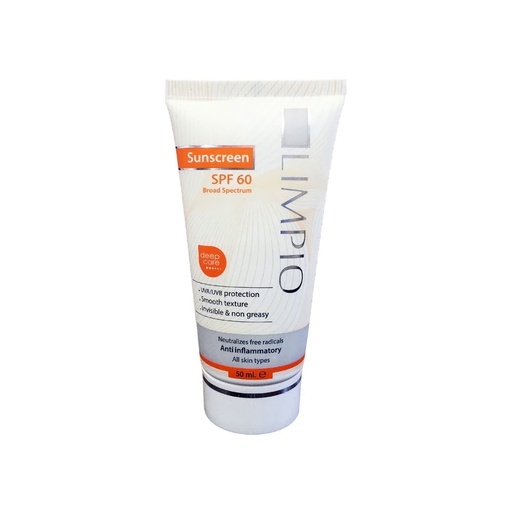 [191280] کرم ضد آفتاب بی‌رنگ لیمپیو مدل Sunscreen deep care Spf60 مناسب انواع‌پوست 50میل