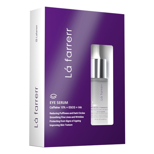 سرم دور چشم لافارر حاوی کافئین 10%+اپی گالو کاتچین گالاتیل گلوکوزاید+هیالورونیک اسید حجم 15 میل