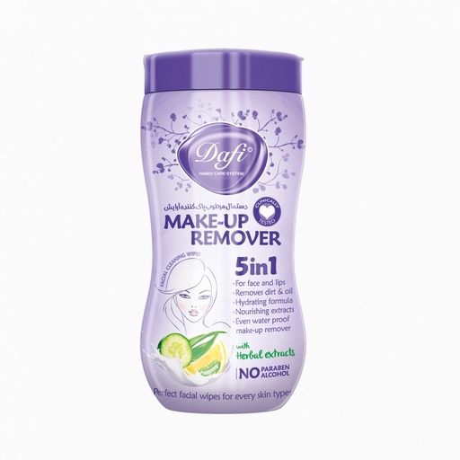 دستمال مرطوب پاک کننده آرایش کمر باریک دافی بسته 70 عددی