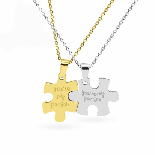 پلاک ست دو تیکه استیل مدل پازل